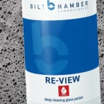 RE-VIEW is a powerful active polish, it effectively strips any glass contaminating films, water repellent coatings, hard water marks and mineral staining. Unlike other glass polishes RE-VIEW will remove these films even when used by hand. Machine use is also possible.